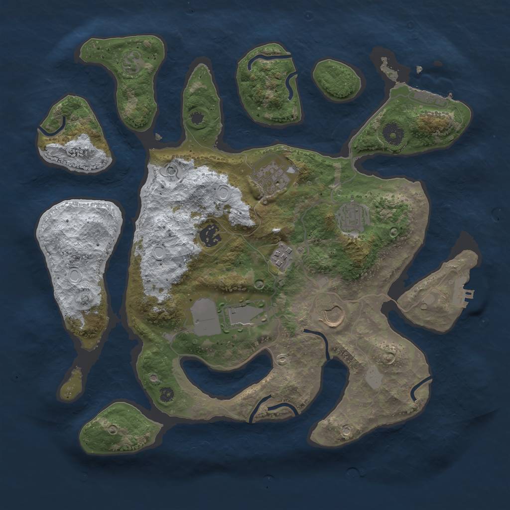 Rust Map: Procedural Map, Size: 3550, Seed: 354722, 14 Monuments