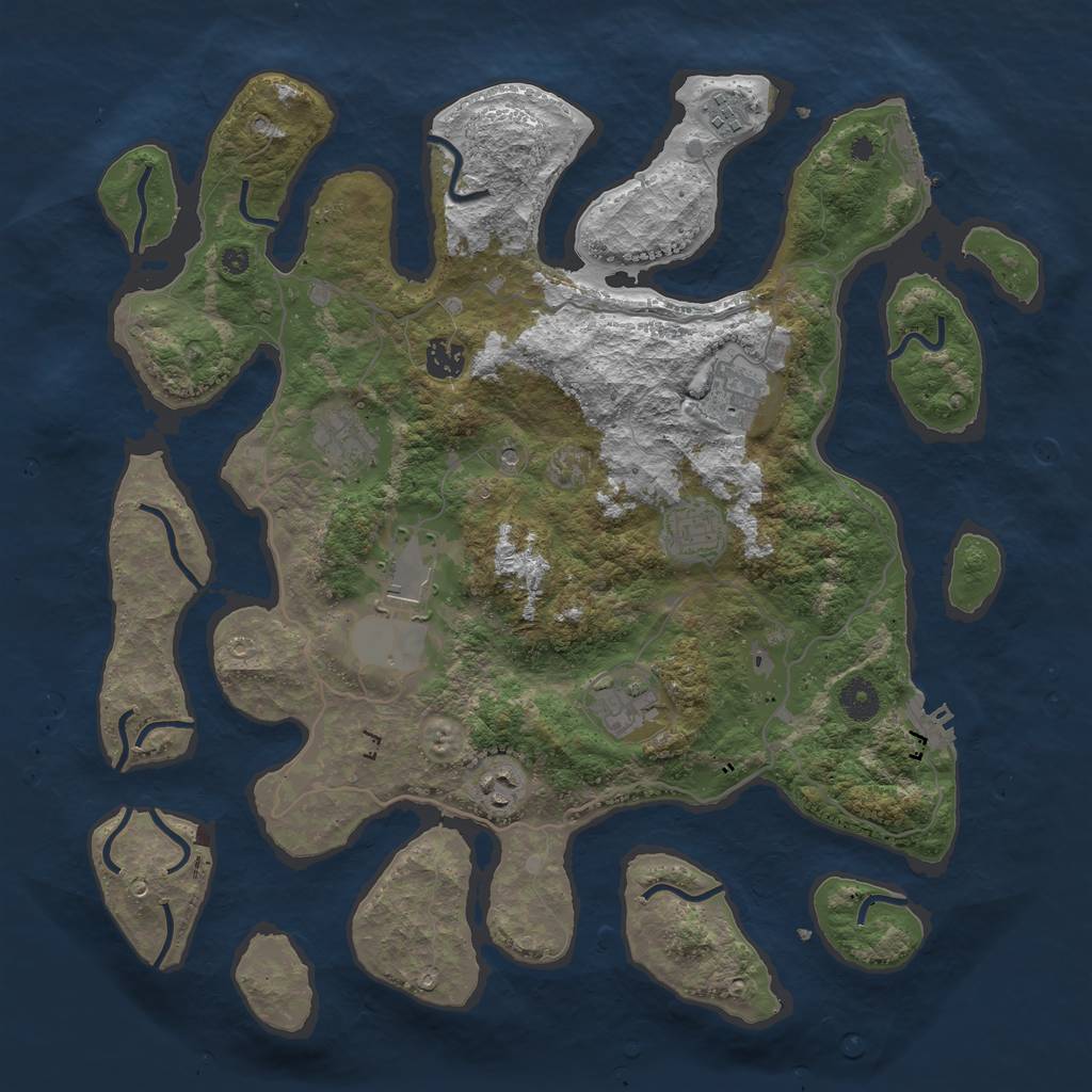 Rust Map: Procedural Map, Size: 4000, Seed: 83538, 13 Monuments