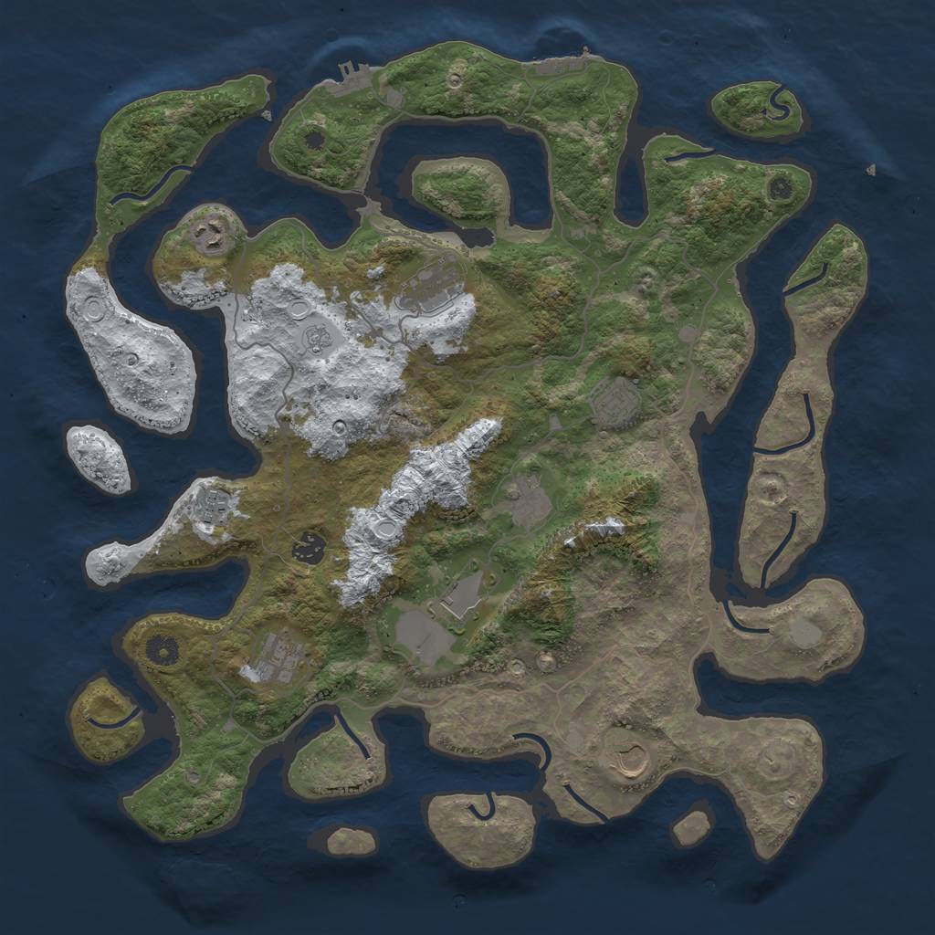 Rust Map: Procedural Map, Size: 4300, Seed: 123321, 17 Monuments