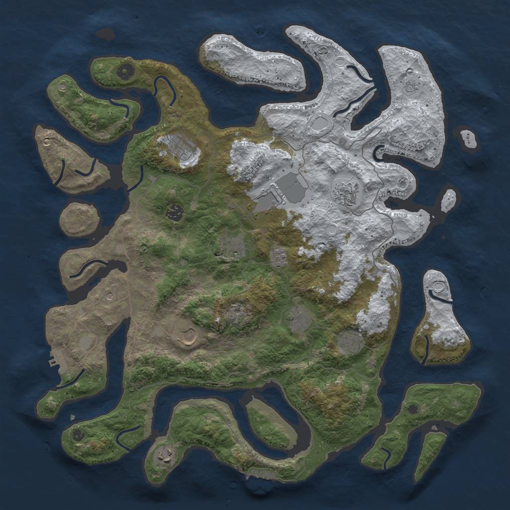 Rust Map: Procedural Map, Size: 4500, Seed: 2572167, 19 Monuments