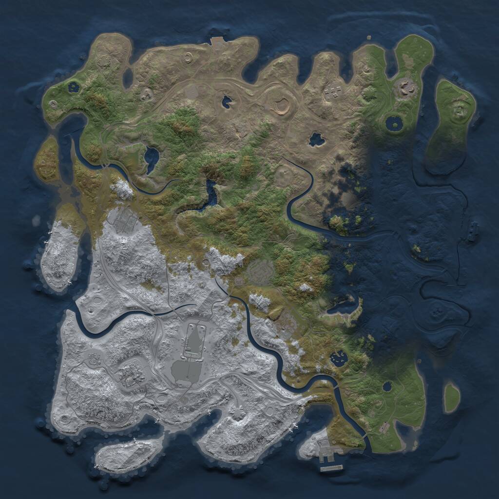 Rust Map: Procedural Map, Size: 4500, Seed: 5835154, 16 Monuments