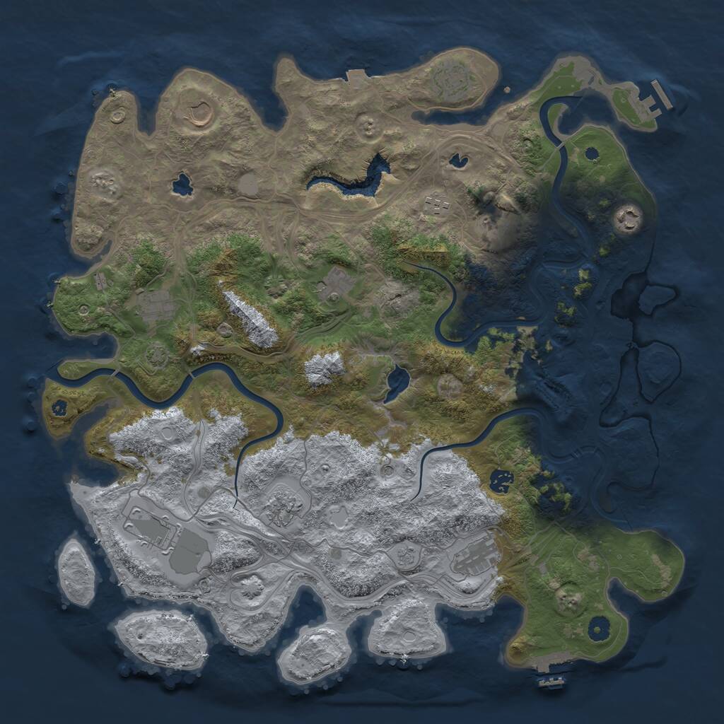 Rust Map: Procedural Map, Size: 4500, Seed: 403571, 17 Monuments