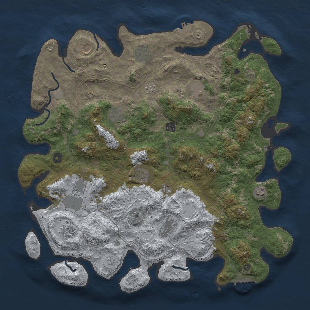 Rust Map: Procedural Map, Size: 4500, Seed: 403571, 20 Monuments