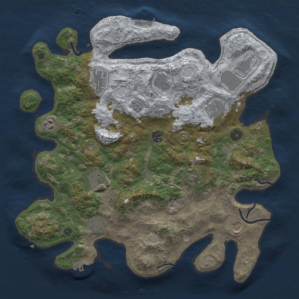 Rust Map: Procedural Map, Size: 3950, Seed: 1754339698, 20 Monuments