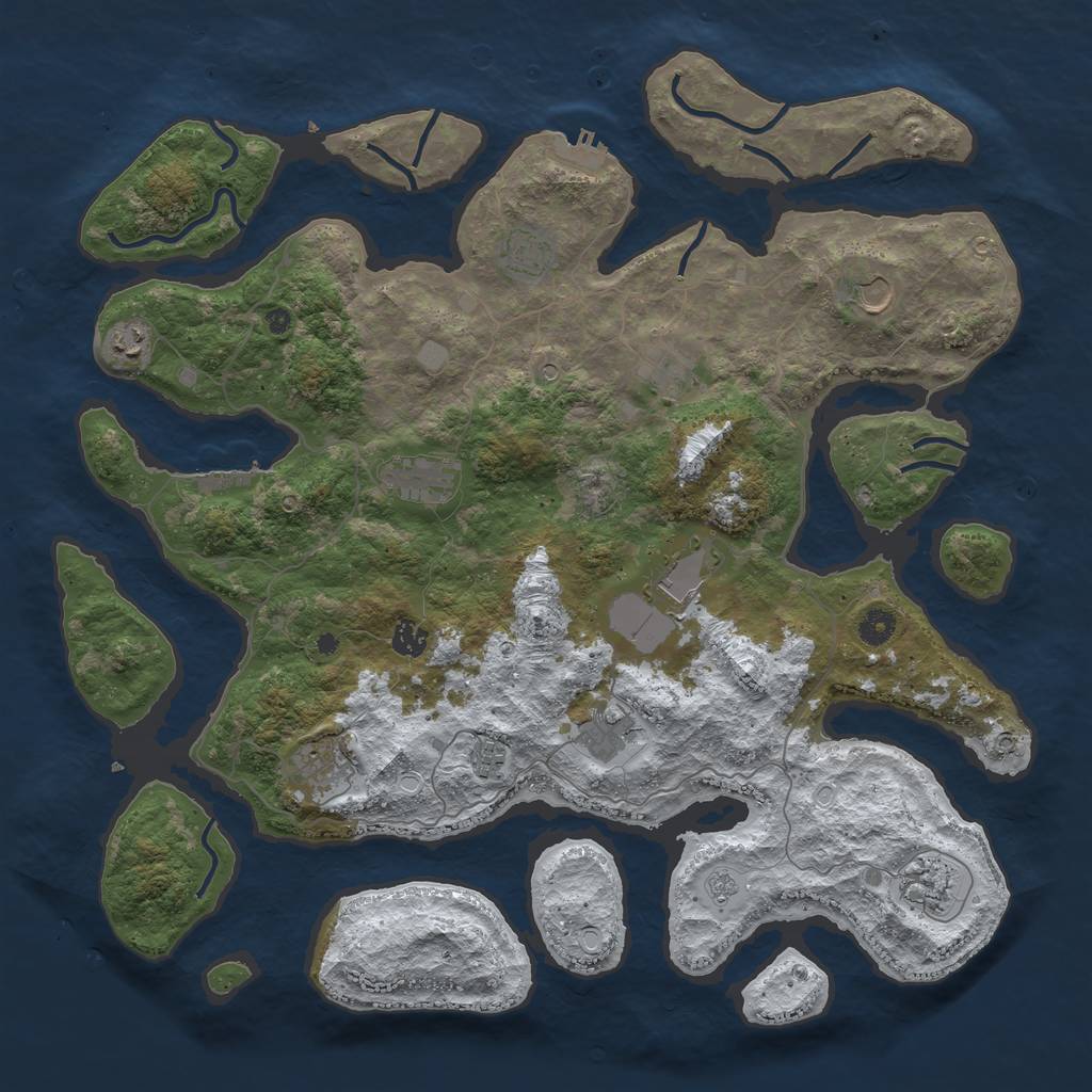Rust Map: Procedural Map, Size: 4500, Seed: 4241552, 20 Monuments