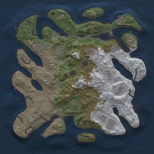 Thumbnail Rust Map: Procedural Map, Size: 3950, Seed: 1817684914, 20 Monuments