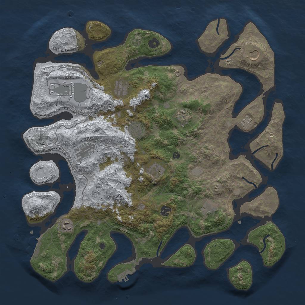 Rust Map: Procedural Map, Size: 4300, Seed: 746380994, 20 Monuments