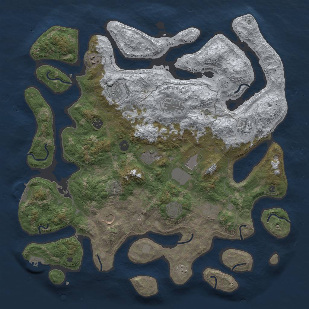 Rust Map: Procedural Map, Size: 4500, Seed: 5645838, 20 Monuments