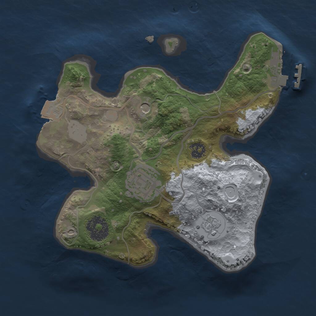 Rust Map: Procedural Map, Size: 2000, Seed: 2117690617, 5 Monuments