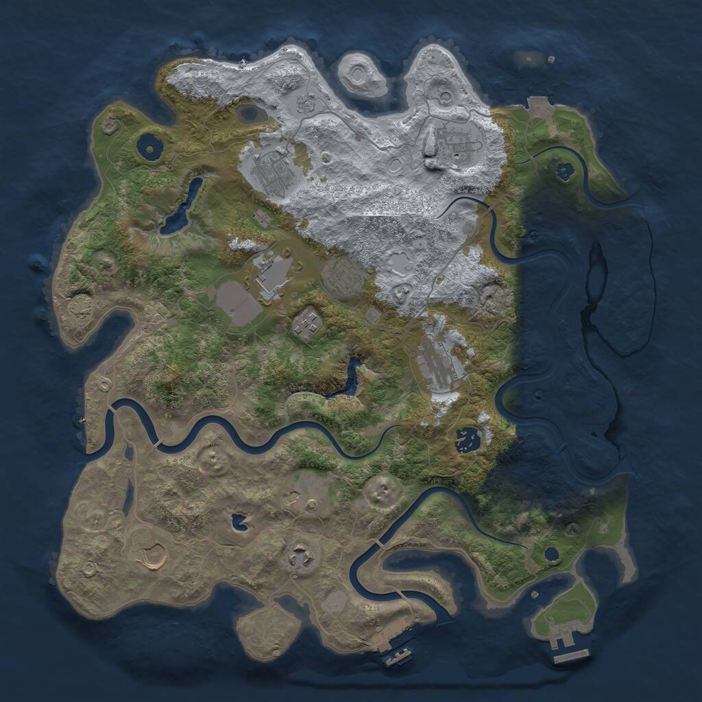 Rust Map: Procedural Map, Size: 4000, Seed: 156616039, 16 Monuments