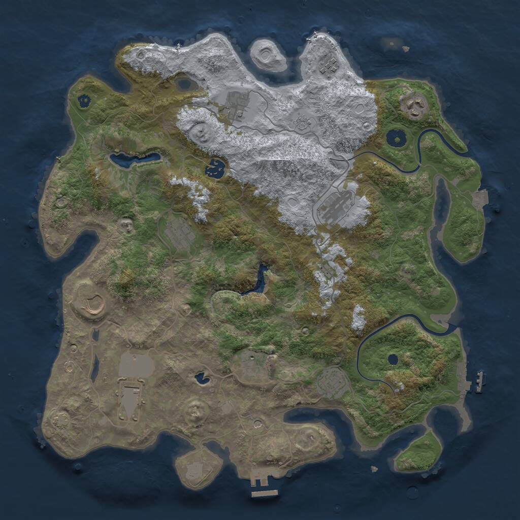 Rust Map: Procedural Map, Size: 4000, Seed: 156616039, 16 Monuments