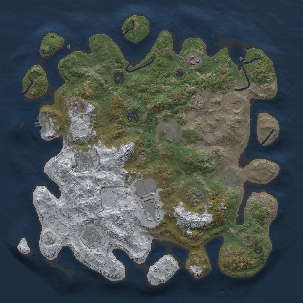Rust Map: Procedural Map, Size: 3750, Seed: 5589149, 18 Monuments