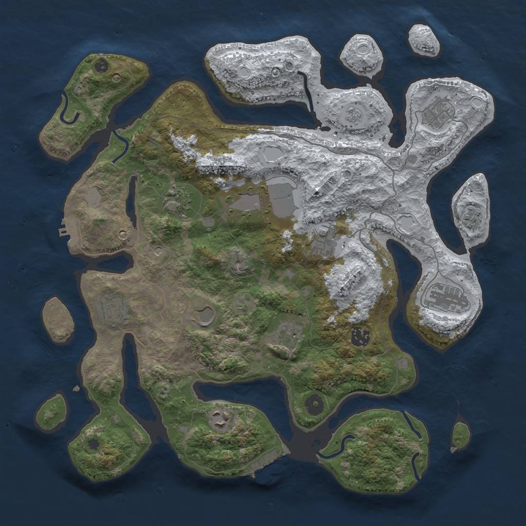 Rust Map: Procedural Map, Size: 4000, Seed: 1634034246, 20 Monuments