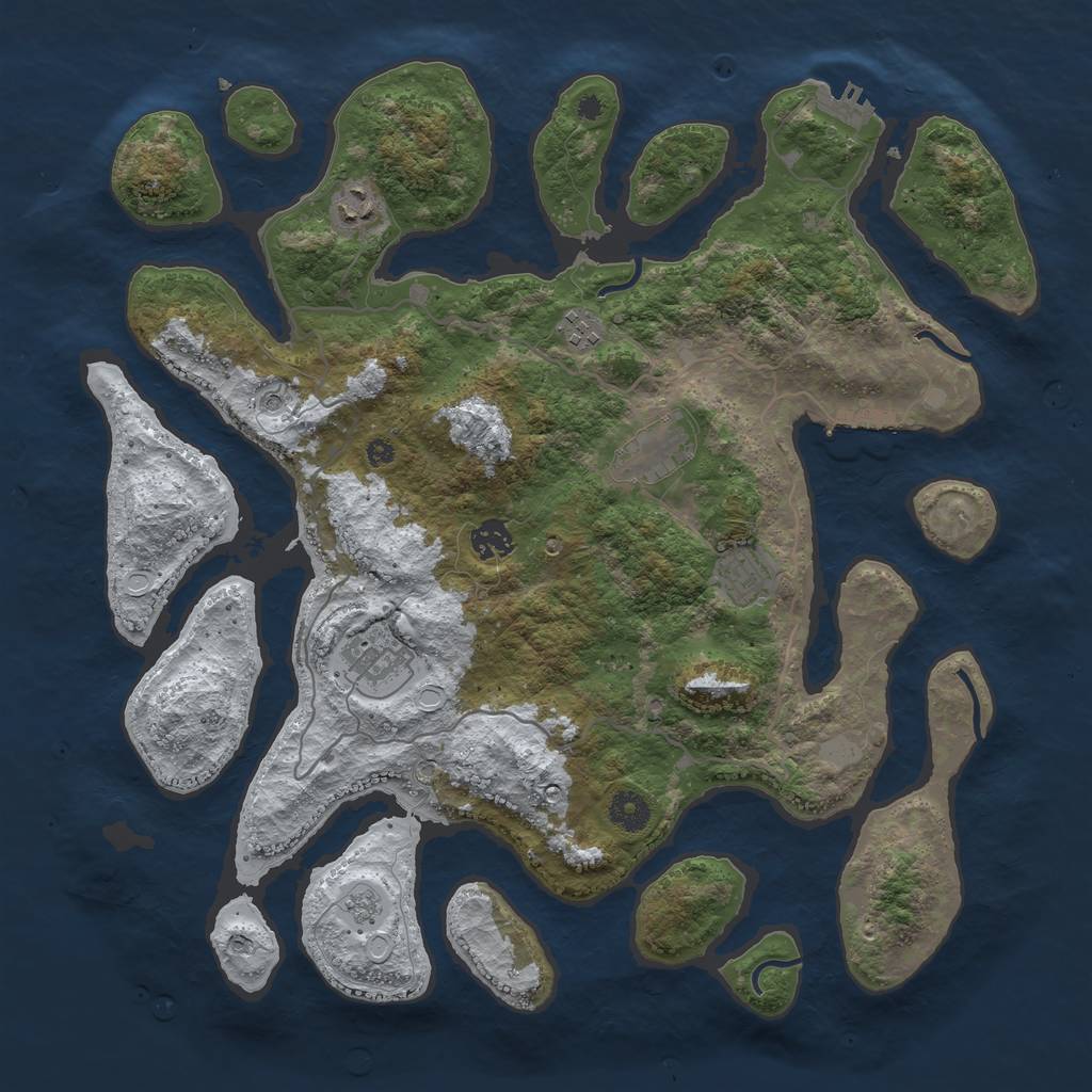 Rust Map: Procedural Map, Size: 4000, Seed: 1464736679, 15 Monuments