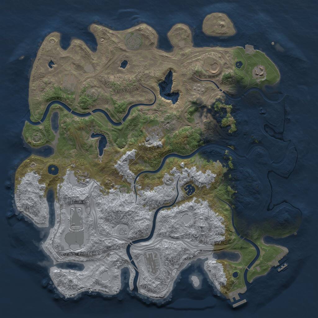 Rust Map: Procedural Map, Size: 4500, Seed: 5459138, 17 Monuments