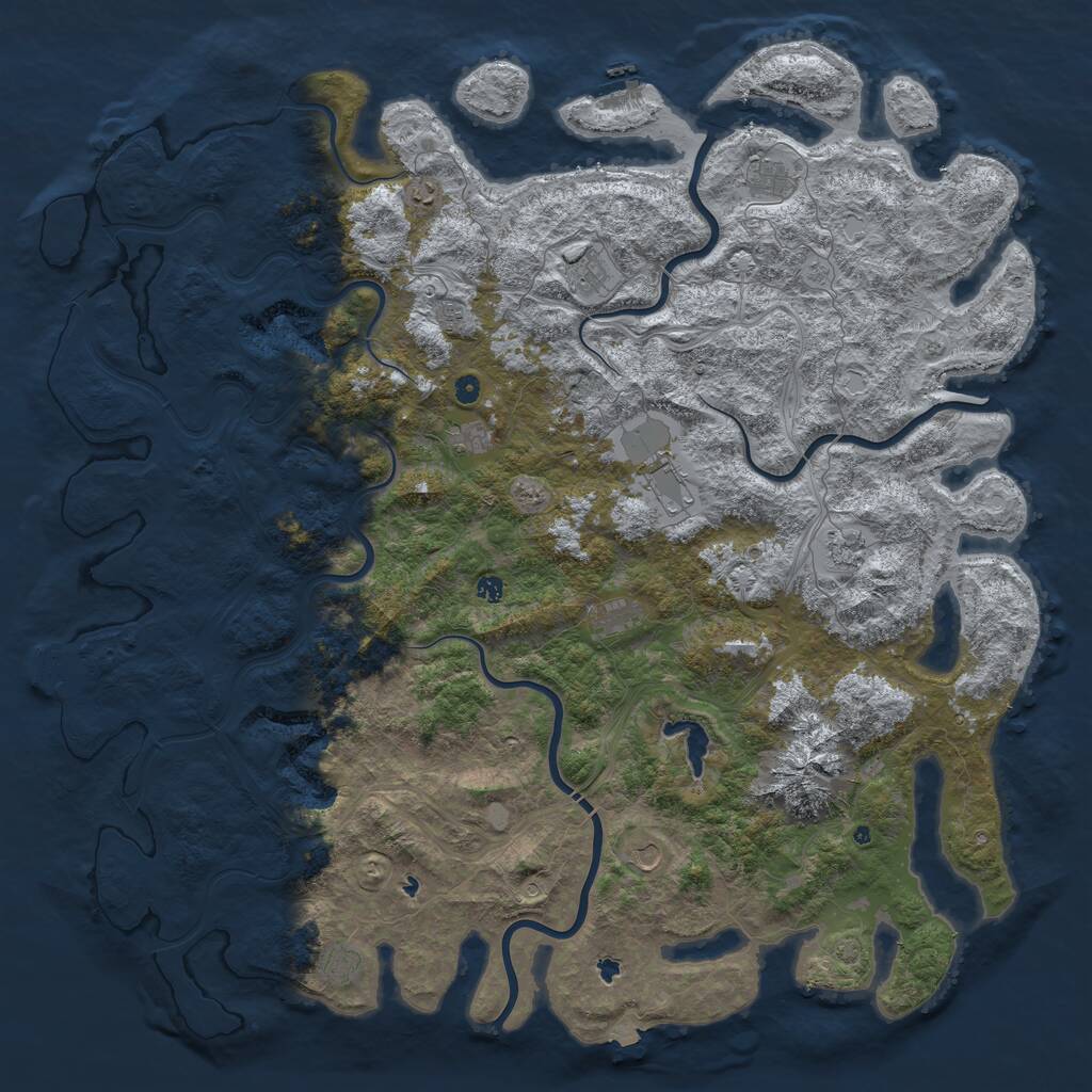 Rust Map: Procedural Map, Size: 6000, Seed: 24, 17 Monuments