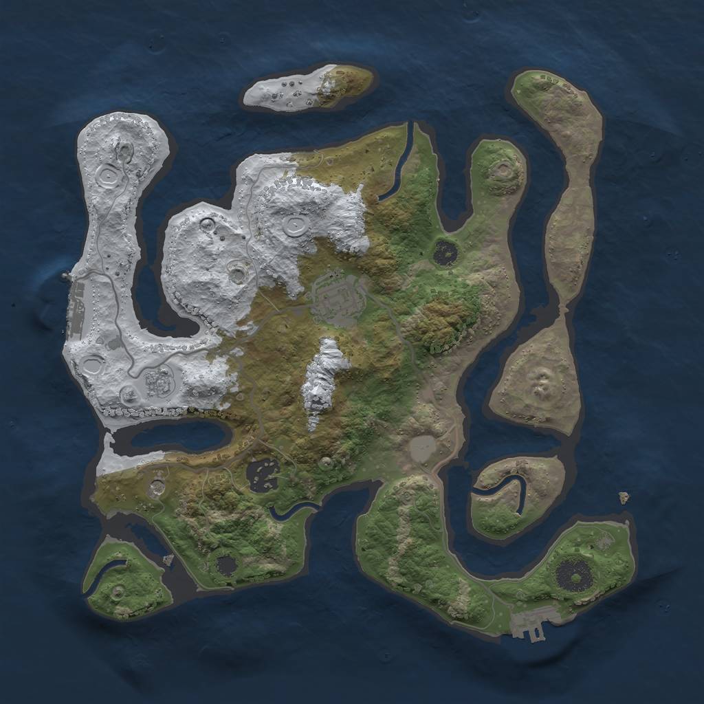 Rust Map: Procedural Map, Size: 3000, Seed: 125638282, 11 Monuments