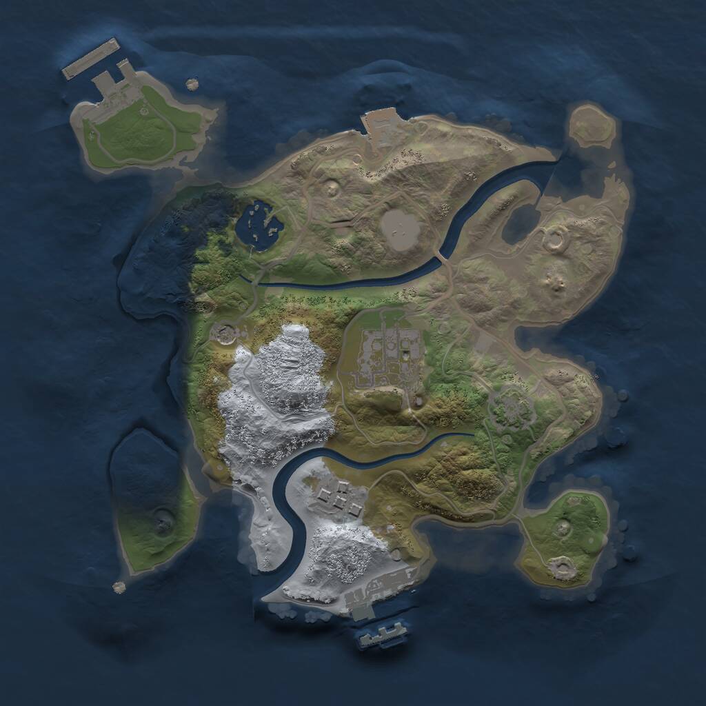 Rust Map: Procedural Map, Size: 2300, Seed: 121315, 8 Monuments