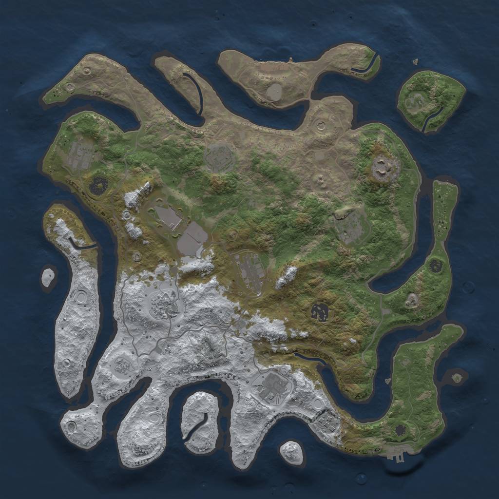 Rust Map: Procedural Map, Size: 4000, Seed: 42435, 19 Monuments