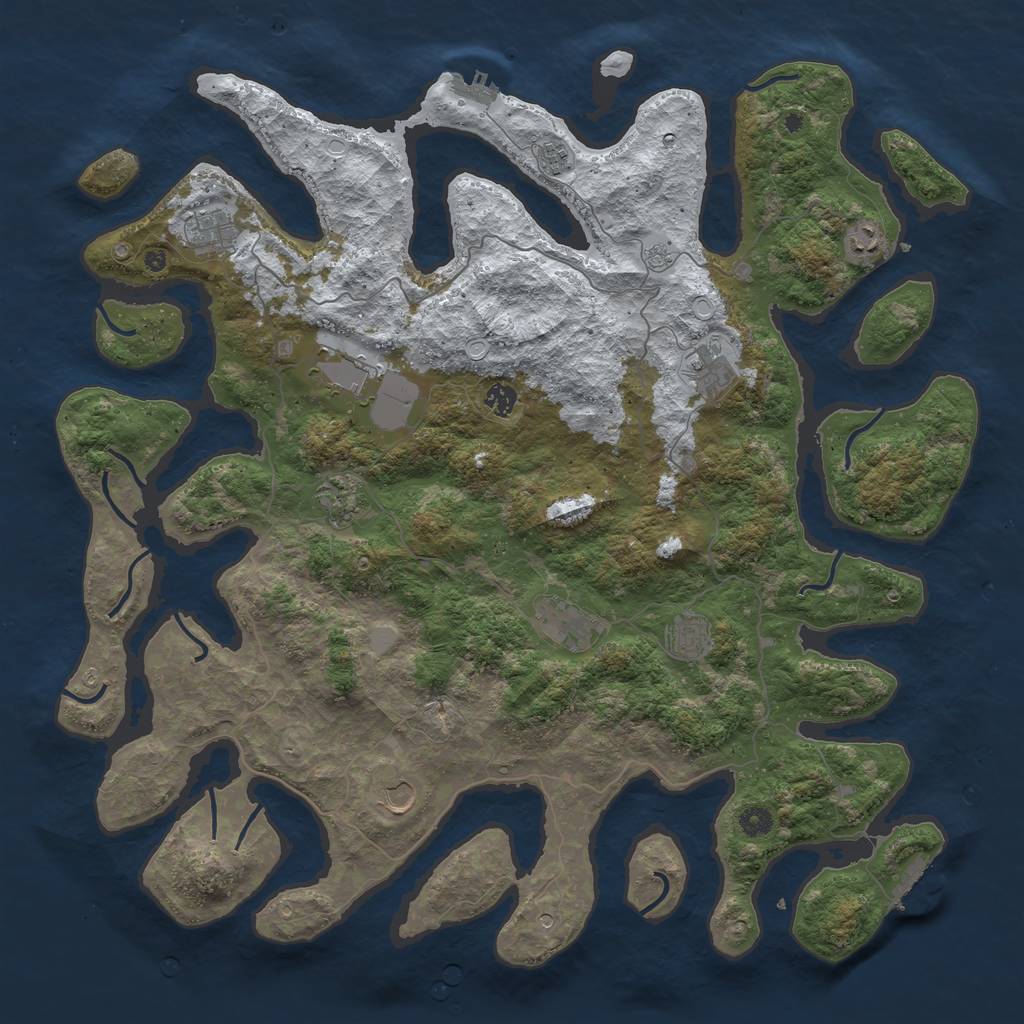 Rust Map: Procedural Map, Size: 4800, Seed: 1686, 19 Monuments