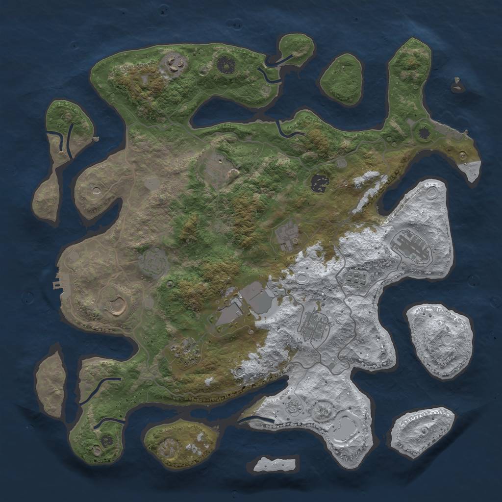 Rust Map: Procedural Map, Size: 4100, Seed: 2412, 20 Monuments