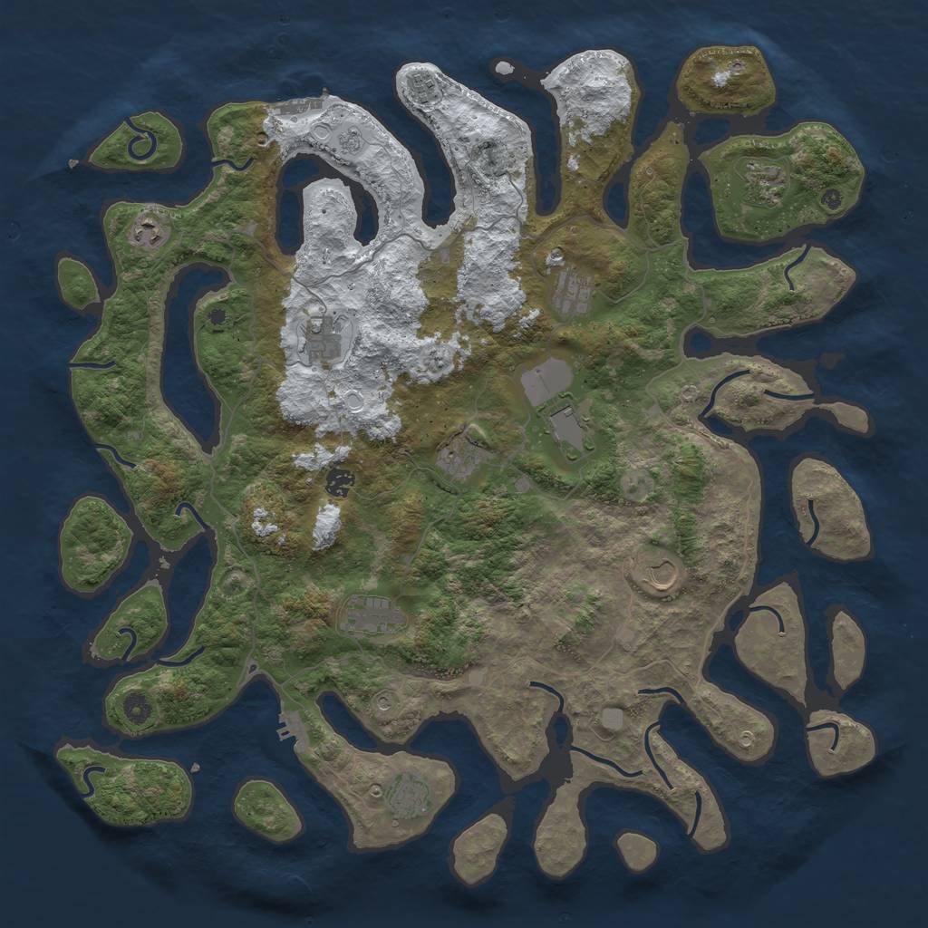 Rust Map: Procedural Map, Size: 4750, Seed: 793197, 20 Monuments