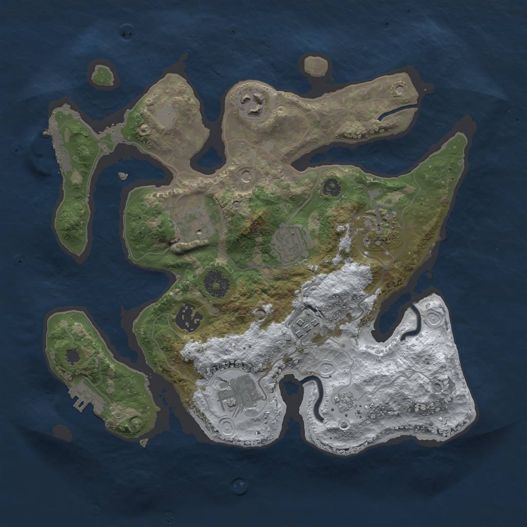 Rust Map: Procedural Map, Size: 3000, Seed: 1092135550, 16 Monuments