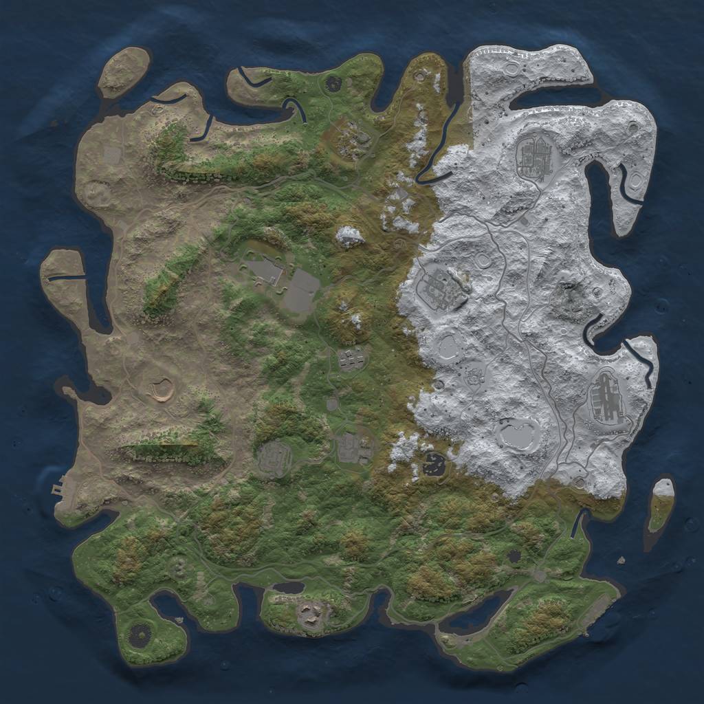 Rust Map: Procedural Map, Size: 4500, Seed: 241690906, 20 Monuments