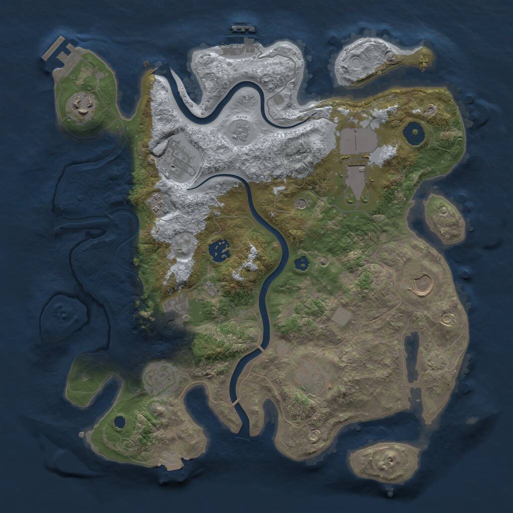 Rust Map: Procedural Map, Size: 3500, Seed: 203170, 15 Monuments