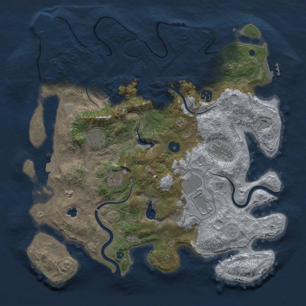 Rust Map: Procedural Map, Size: 4000, Seed: 124432666, 12 Monuments