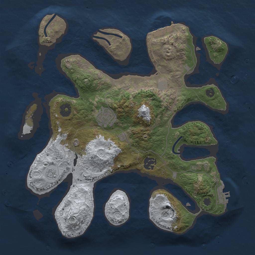 Rust Map: Procedural Map, Size: 3000, Seed: 1594364178, 11 Monuments