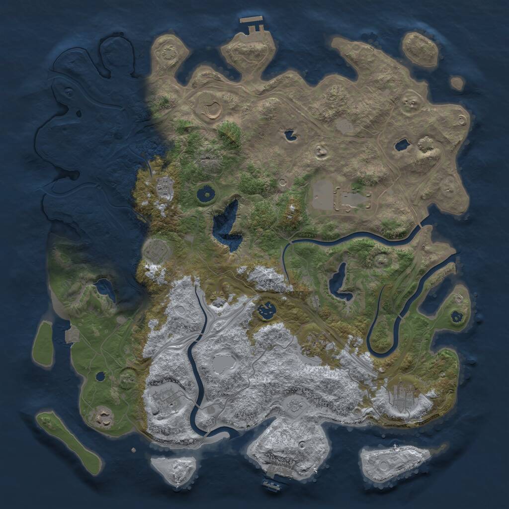 Rust Map: Procedural Map, Size: 4500, Seed: 148945613, 15 Monuments