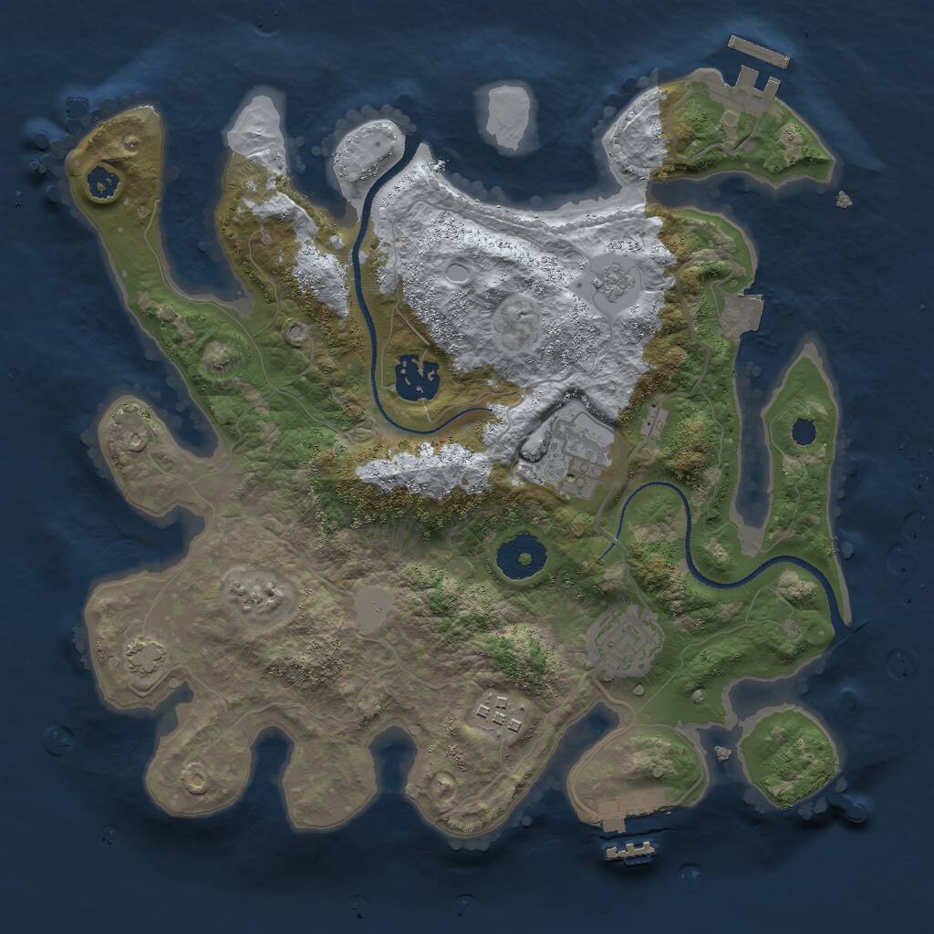 Rust Map: Procedural Map, Size: 3000, Seed: 1768409066, 9 Monuments