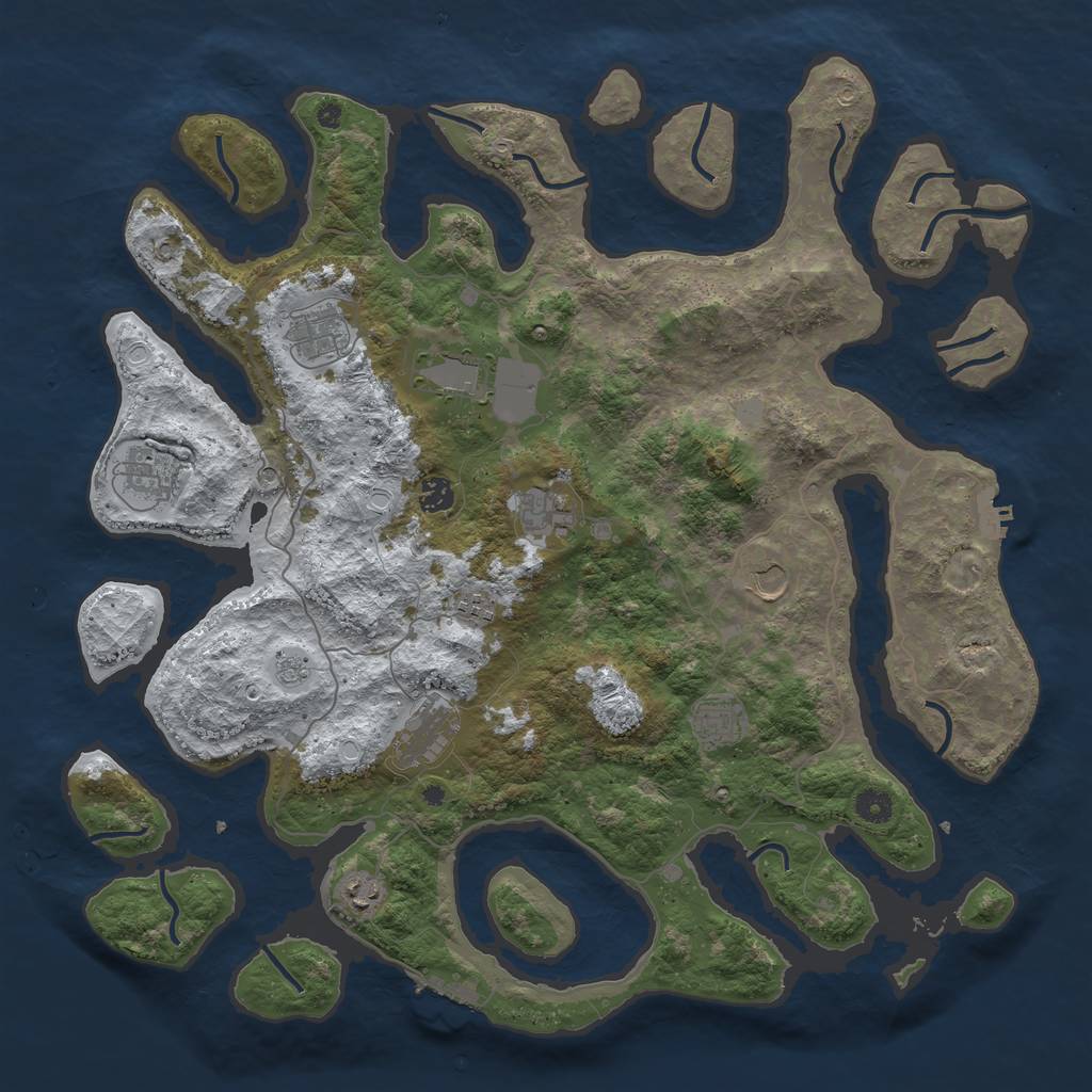 Rust Map: Procedural Map, Size: 4500, Seed: 35644303, 19 Monuments