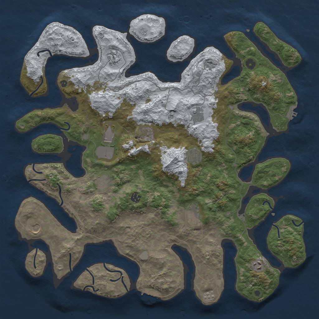 Rust Map: Procedural Map, Size: 4800, Seed: 8763913, 20 Monuments