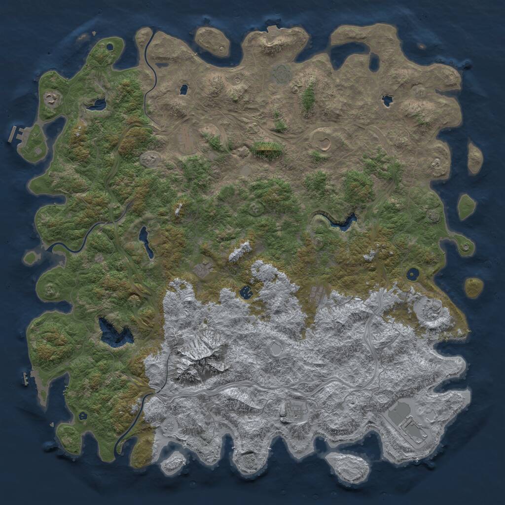 Rust Map: Procedural Map, Size: 6000, Seed: 1989, 17 Monuments