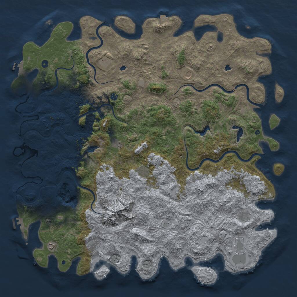 Rust Map: Procedural Map, Size: 6000, Seed: 1989, 17 Monuments