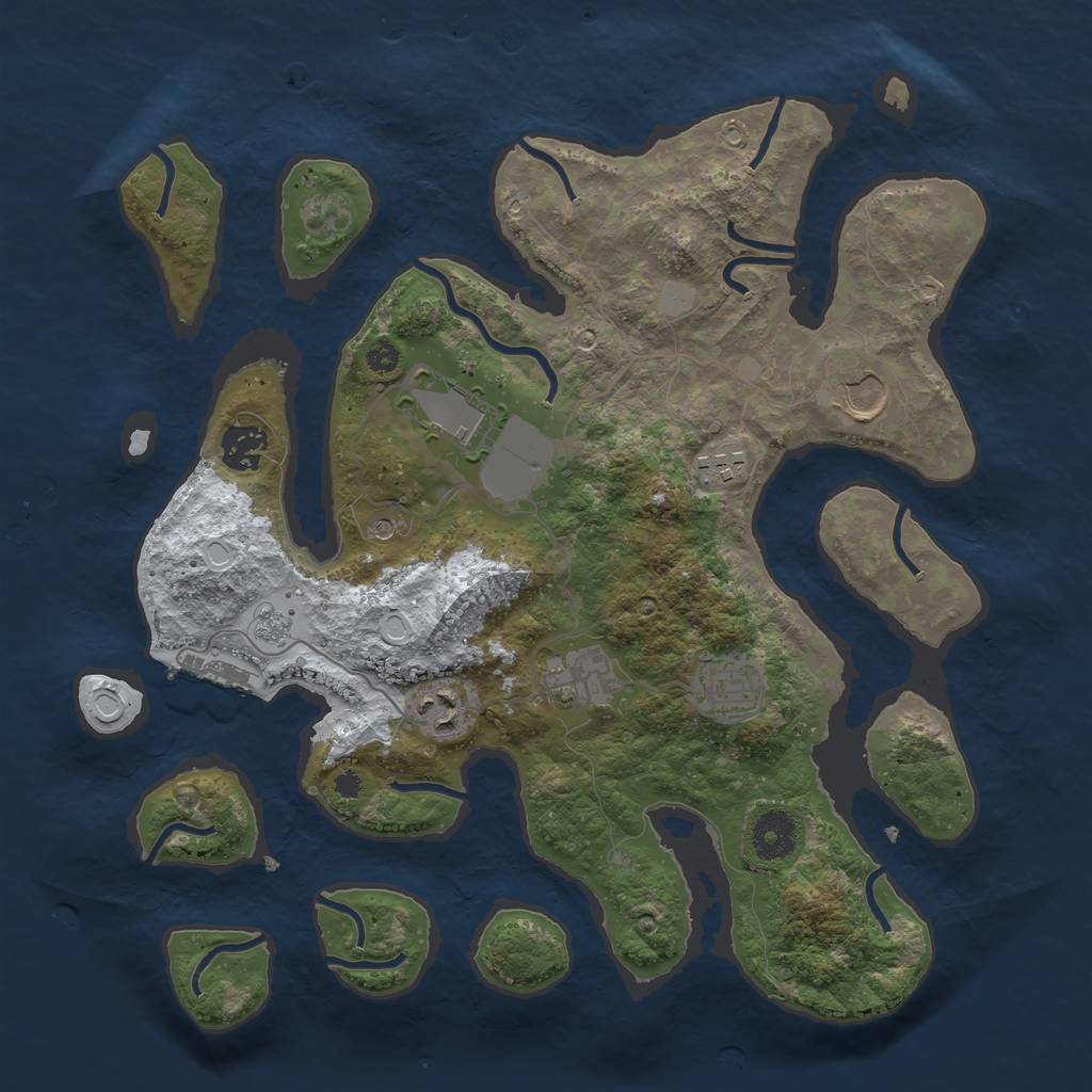 Rust Map: Procedural Map, Size: 3500, Seed: 25022022, 15 Monuments