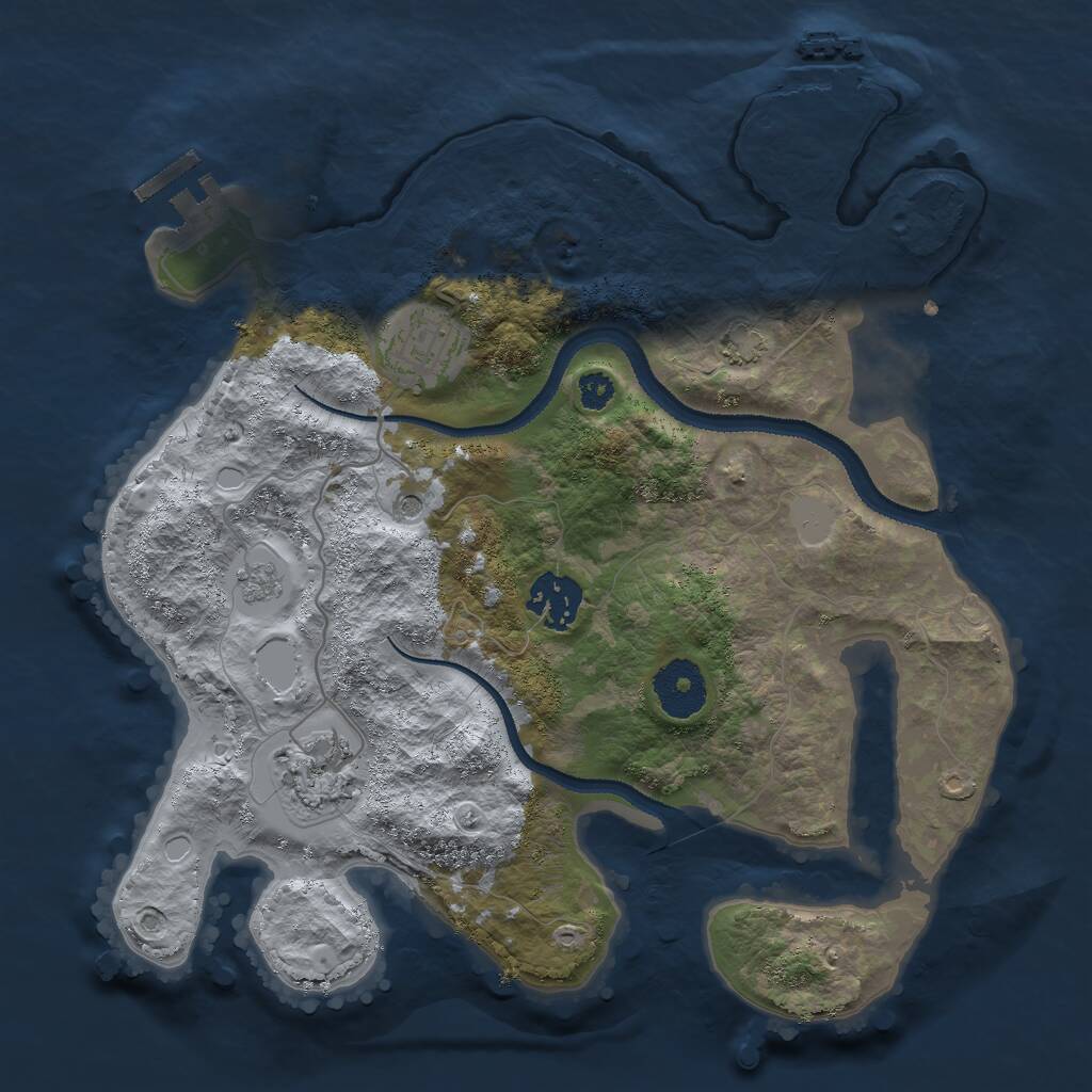 Rust Map: Procedural Map, Size: 3000, Seed: 97632, 9 Monuments