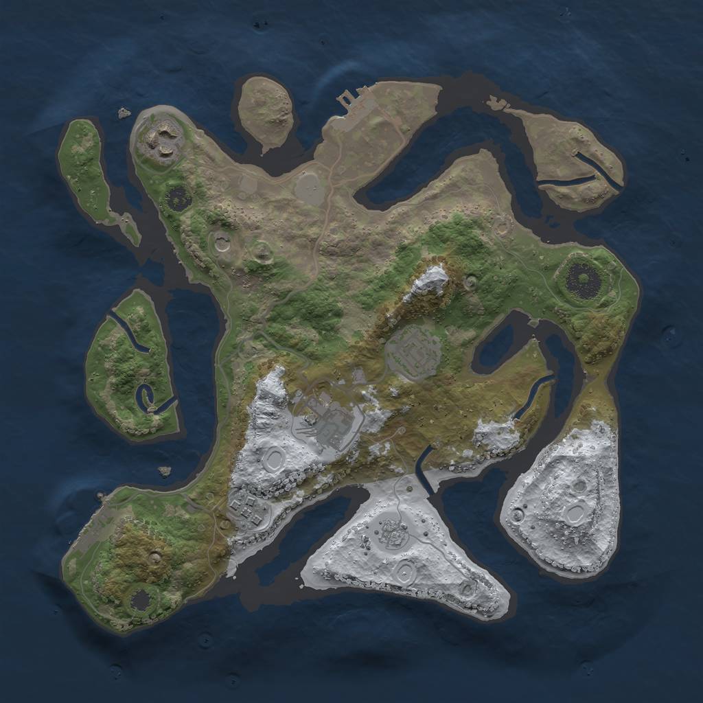 Rust Map: Procedural Map, Size: 3000, Seed: 187328, 13 Monuments