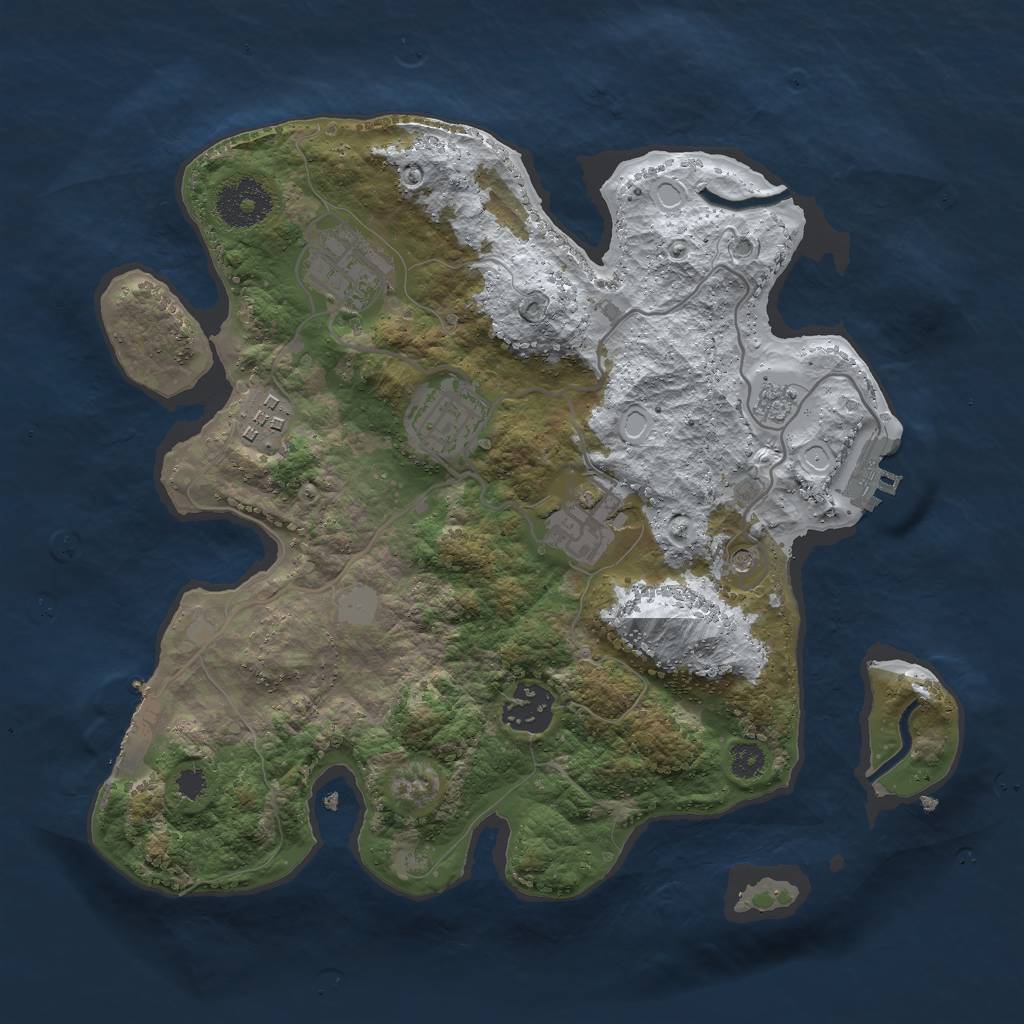 Rust Map: Procedural Map, Size: 3000, Seed: 99680460, 14 Monuments