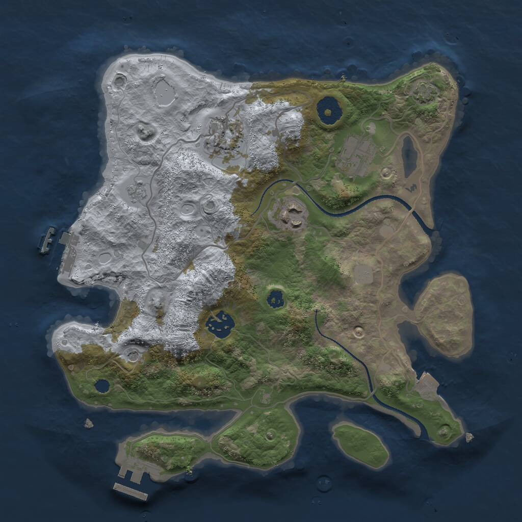 Rust Map: Procedural Map, Size: 3000, Seed: 1543340511, 10 Monuments