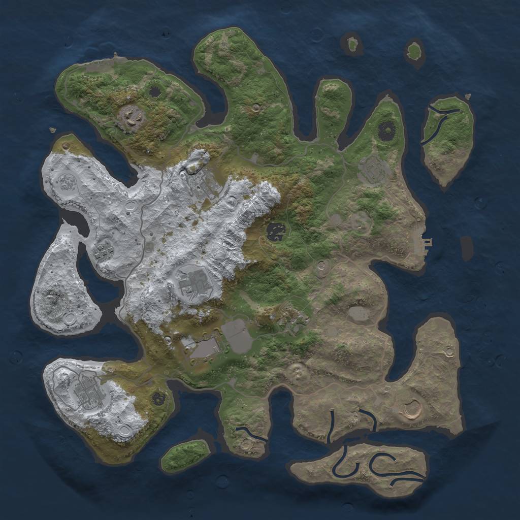 Rust Map: Procedural Map, Size: 4000, Seed: 125, 19 Monuments