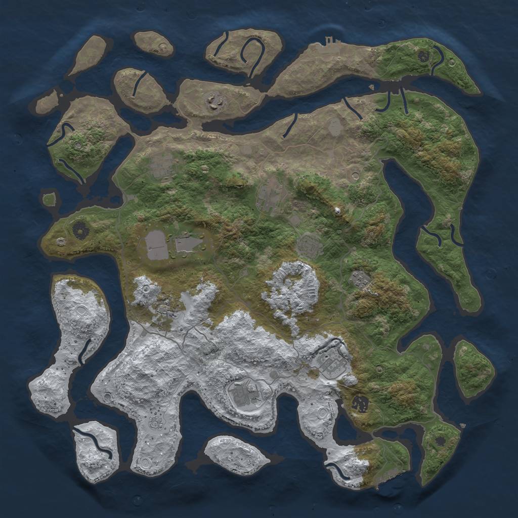 Rust Map: Procedural Map, Size: 4500, Seed: 7, 19 Monuments