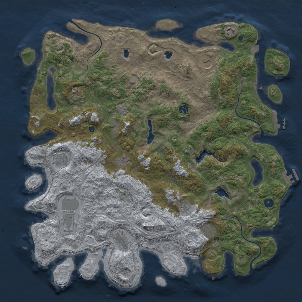 Rust Map: Procedural Map, Size: 4800, Seed: 681541760, 17 Monuments