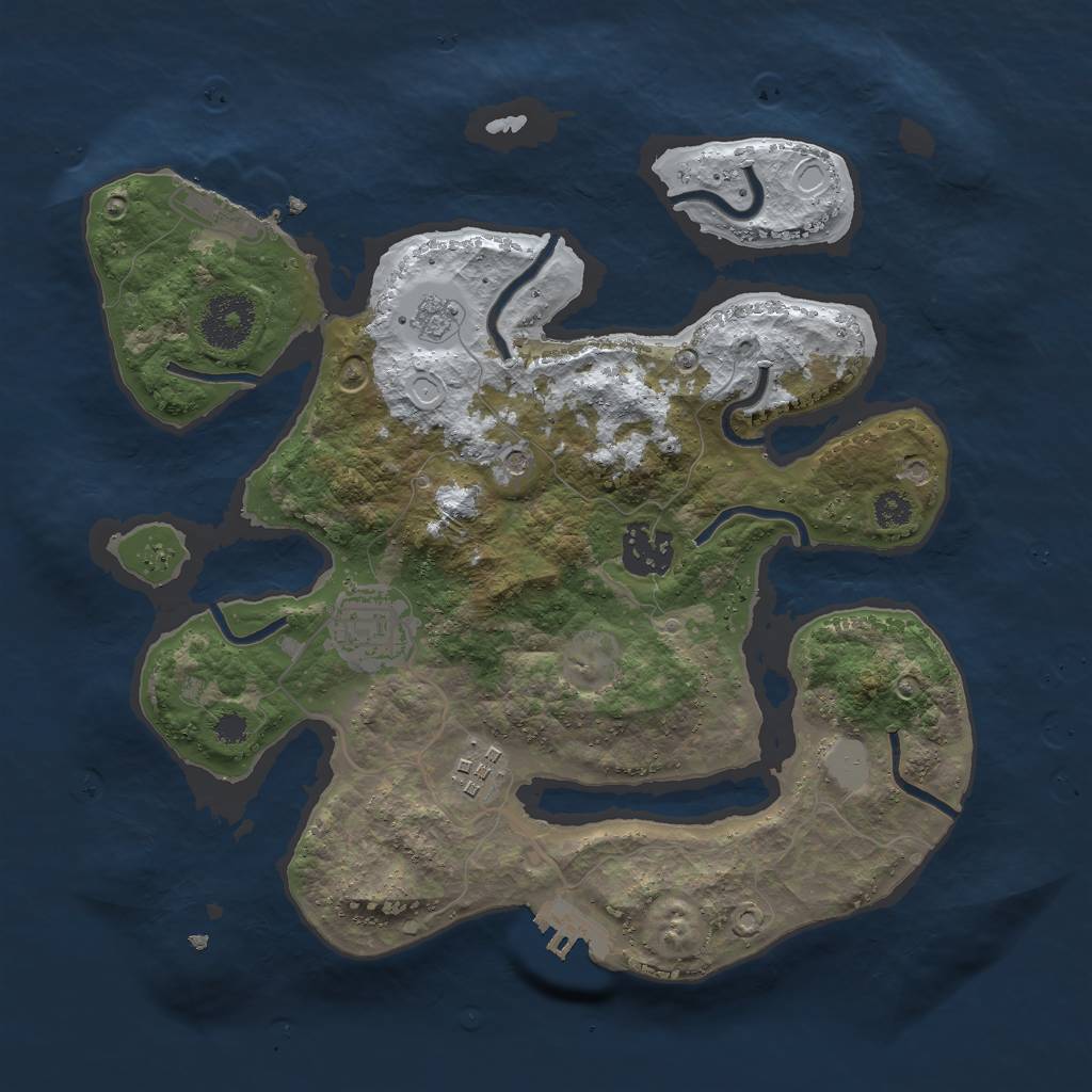 Rust Map: Procedural Map, Size: 3000, Seed: 318494276, 12 Monuments