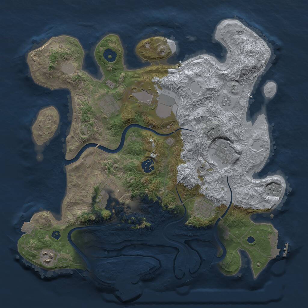 Rust Map: Procedural Map, Size: 3501, Seed: 1813, 14 Monuments
