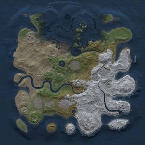 Thumbnail Rust Map: Procedural Map, Size: 3500, Seed: 952795429, 13 Monuments