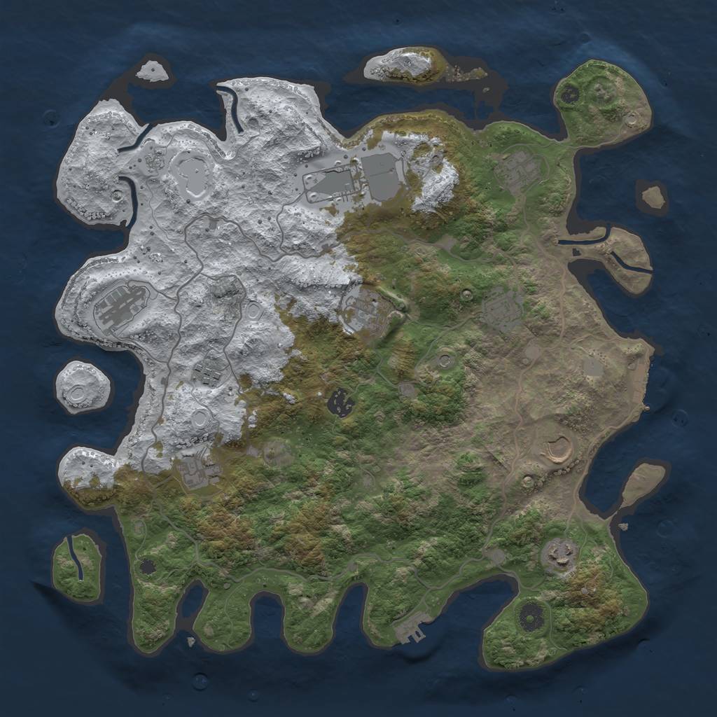 Rust Map: Procedural Map, Size: 4000, Seed: 452, 19 Monuments