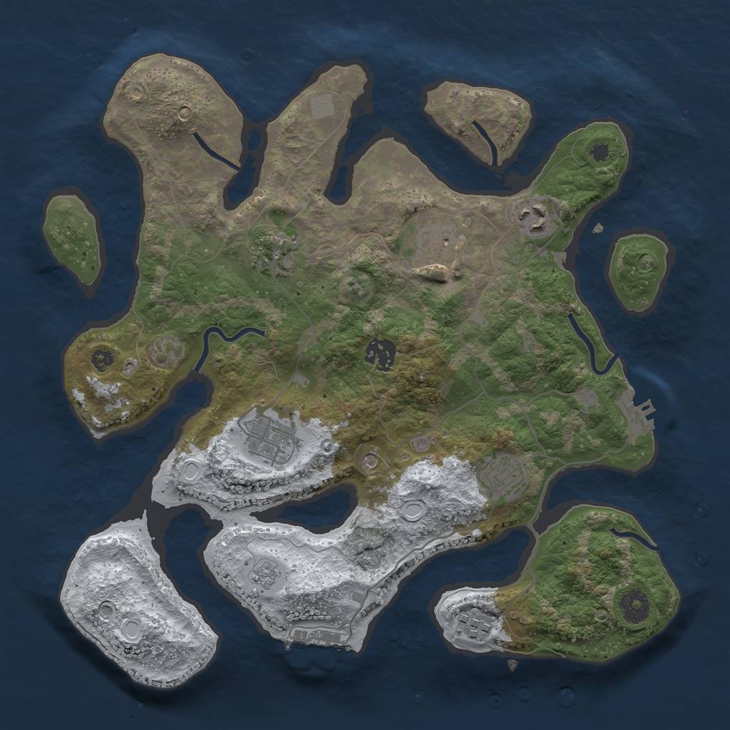 Rust Map: Procedural Map, Size: 3412, Seed: 2147483647, 16 Monuments